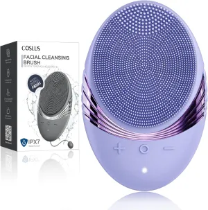 COSLUS Facial Cleansing Brush Face Scrubber : Silicone Waterproof Rechargeable Face Wash Brush, 5 Cleansing Modes, Electric Deep Cleaning for Men & Women, Removing Blackhead, Exfoliating, Massaging