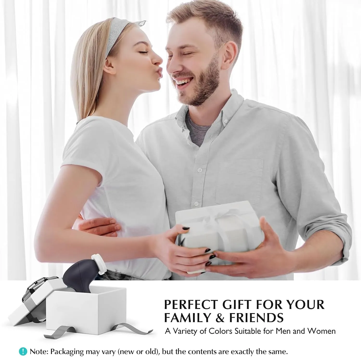 COSLUS Facial Cleansing Brush Silicone Face Scrubber: 7 in 1 FBS-D Electric Exfoliating Rotating Massage Device Waterproof Deep Cleaning Exfoliation Spa Machine - Electronic Skin Care Wash System