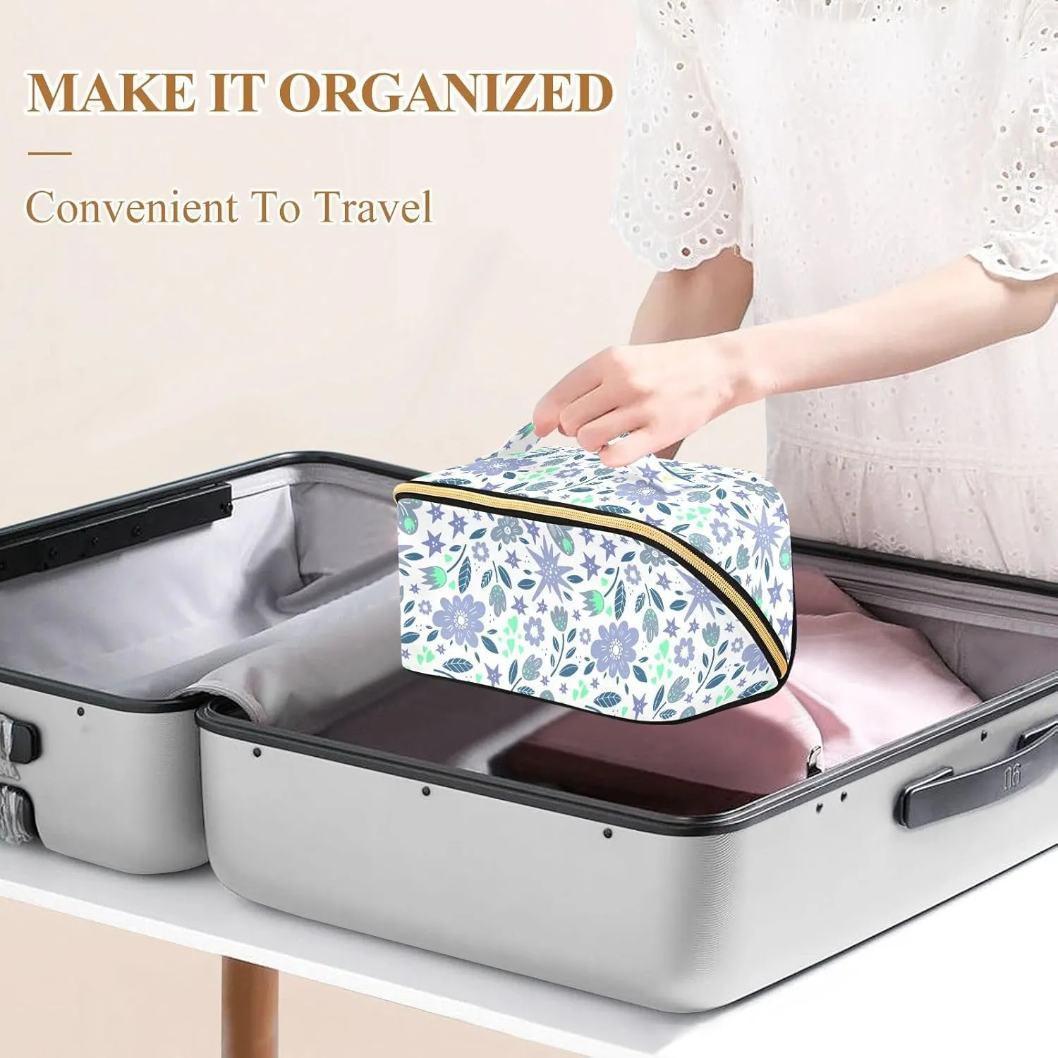 Cosmetic Bag Rhombus Makeup Pouch Portable Makeup Bag for Travel Essentials