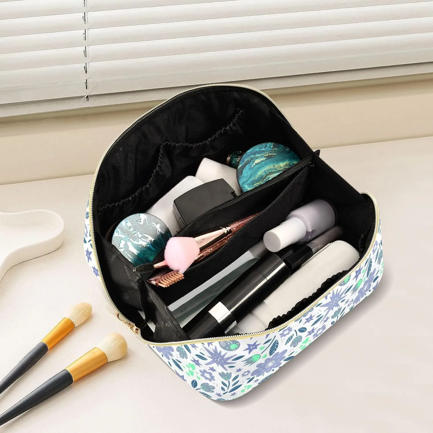 Cosmetic Bag Rhombus Makeup Pouch Portable Makeup Bag for Travel Essentials