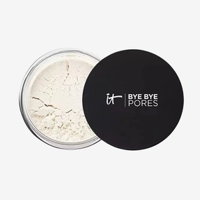 Cosmetics Bye Bye Poreless Finish Airbrush Loose Powder, Makeup Setting Powder with Collagen & Antioxidants, .23 oz, Full Size