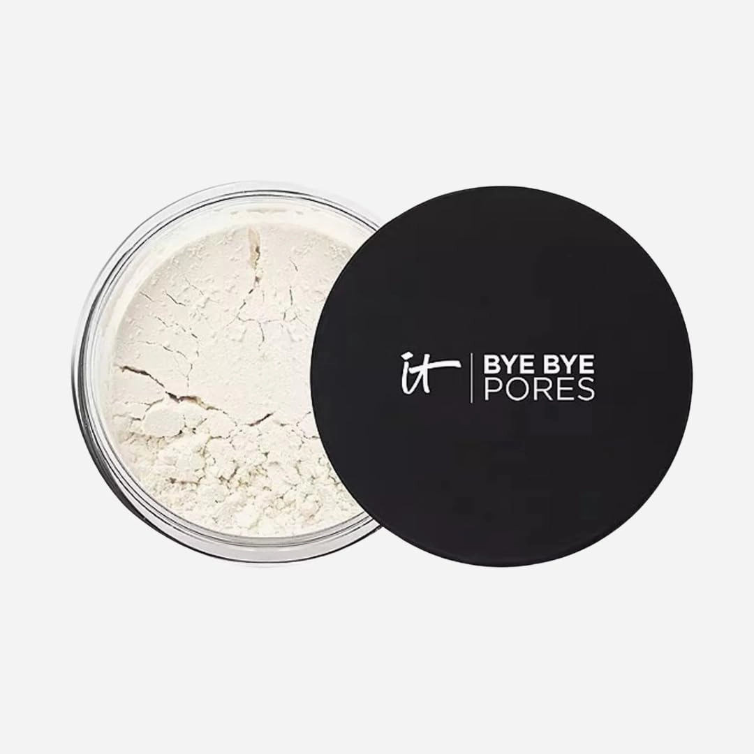Cosmetics Bye Bye Poreless Finish Airbrush Loose Powder, Makeup Setting Powder with Collagen & Antioxidants, .23 oz, Full Size