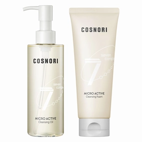 COSNORI Double Cleanser Set - Micro Active Cleansing Oil & Foam - Vegan, Non-Irritating, Deep Cleansing, Korean Skin Care