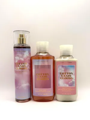 Cotton Candy Clouds Trio Gift Set, Fine Fragrance Mist 8oz, Body Wash 10oz, Body Lotion 8oz