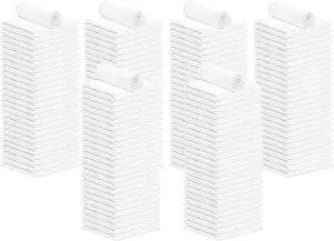 Cotton Shop Rags – (Pack of 150) Size 12x14 Inches Cleaning Rags – Absorbent Shop Towels and Multipurpose Cleaning Towels for Automobiles, Industries, Garage and Homes (White)