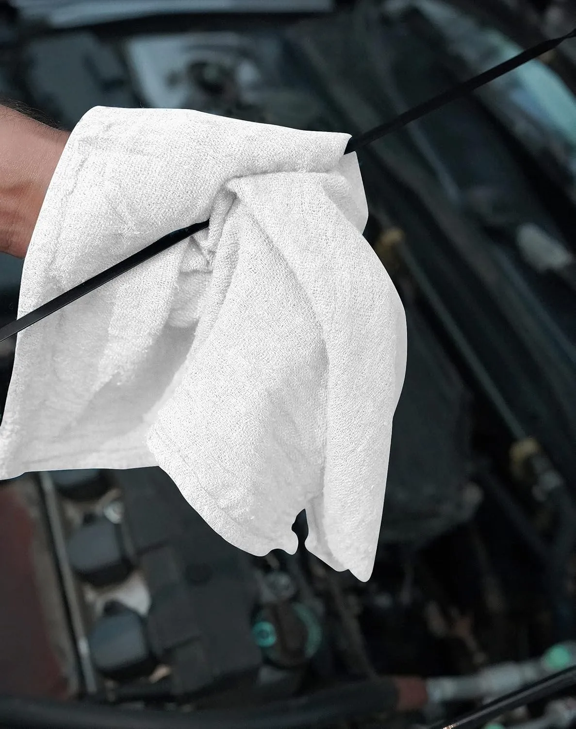 Cotton Shop Rags – (Pack of 150) Size 12x14 Inches Cleaning Rags – Absorbent Shop Towels and Multipurpose Cleaning Towels for Automobiles, Industries, Garage and Homes (White)