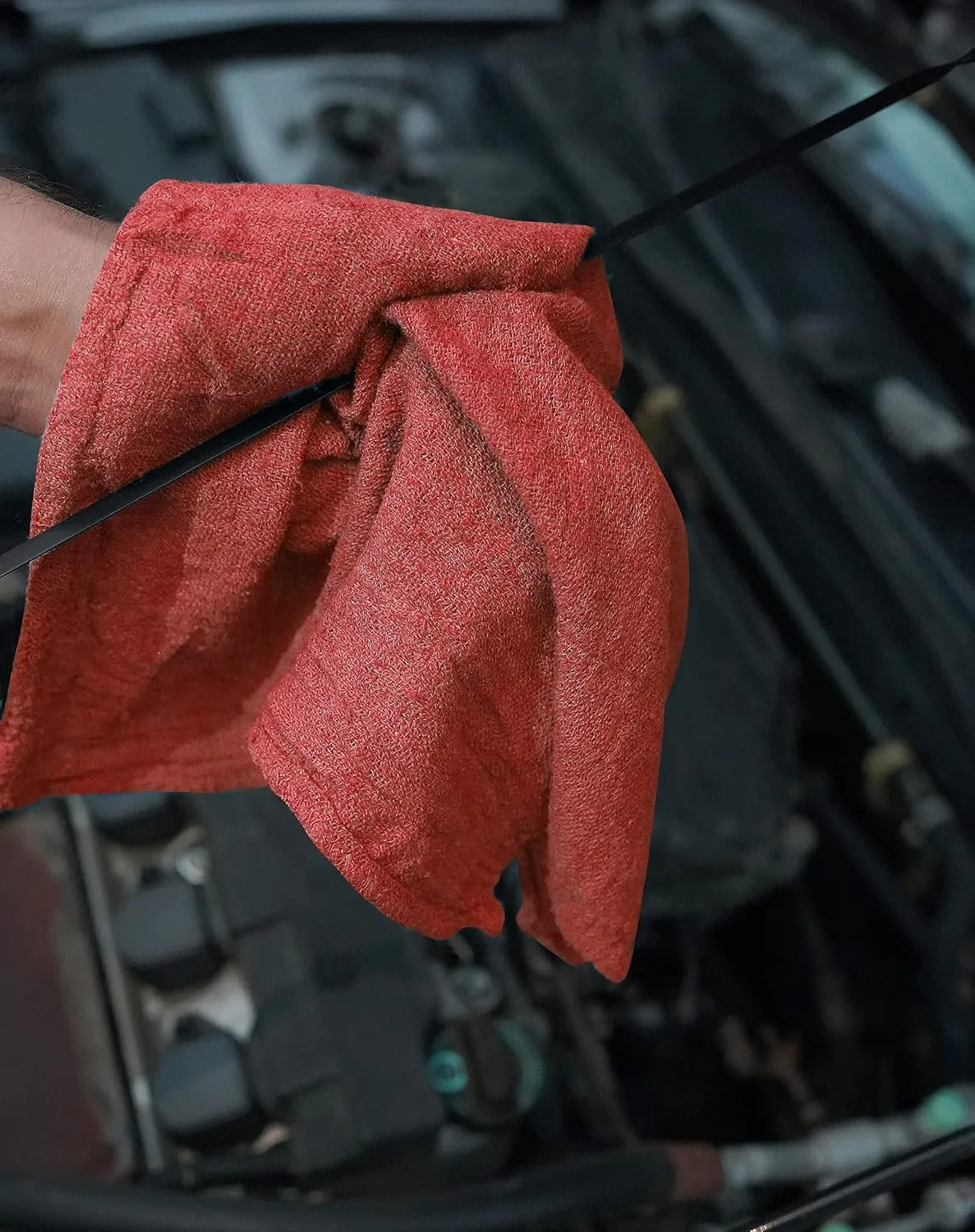 Cotton Shop Towels Red – (Pack of 150) Size 14x14 Inches Cleaning Rags – Absorbent Shop Rags and Multipurpose Cleaning Towels for Automobiles, Industries, Garage and Homes