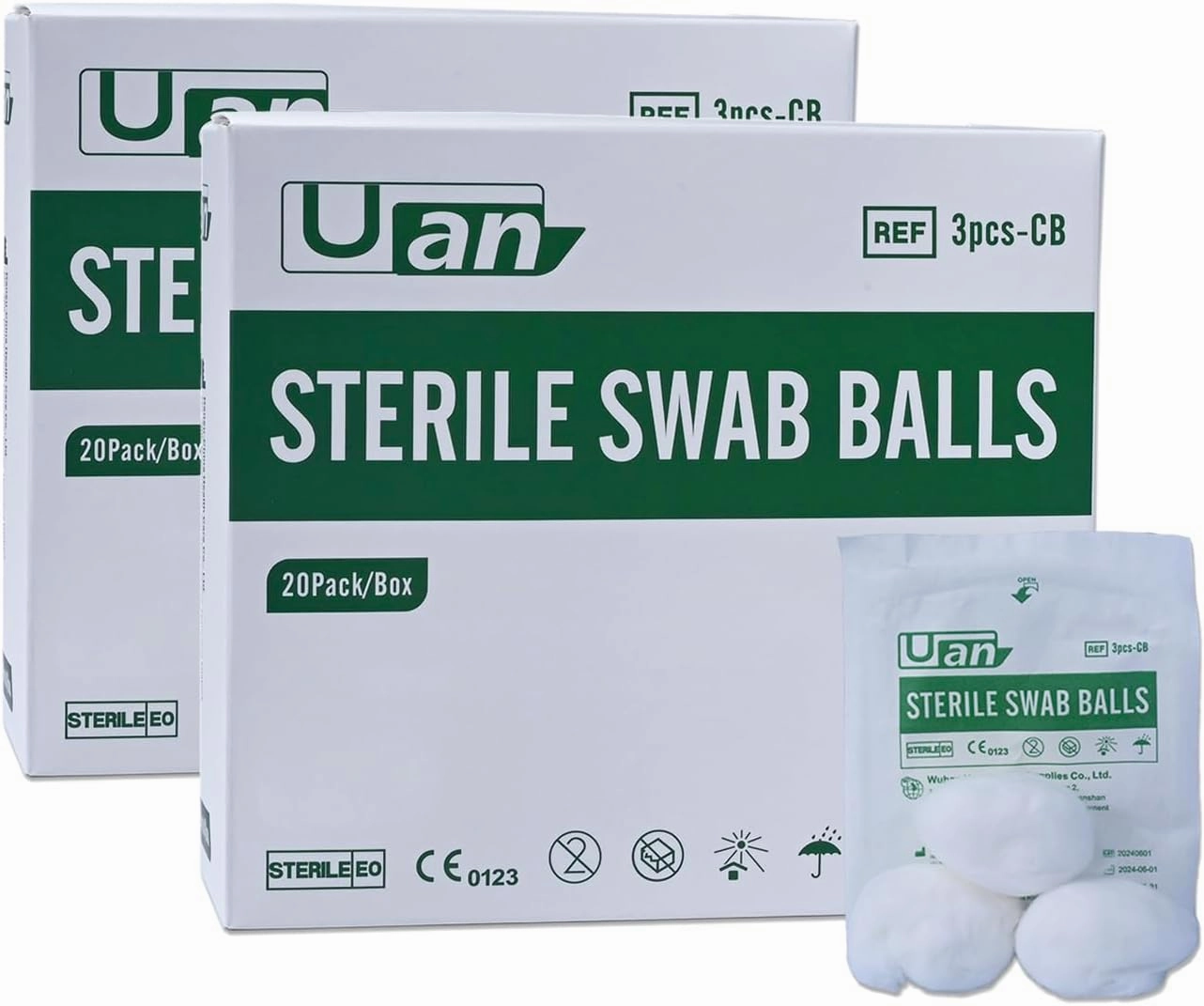 Cotton Balls Sterile – Gentle and 100% Pure Cotton, Ideal for Makeup and Sensitive Skin, Individually Packaged (120 Count)
