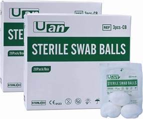 Cotton Balls Sterile – Gentle and 100% Pure Cotton, Ideal for Makeup and Sensitive Skin, Individually Packaged (120 Count)
