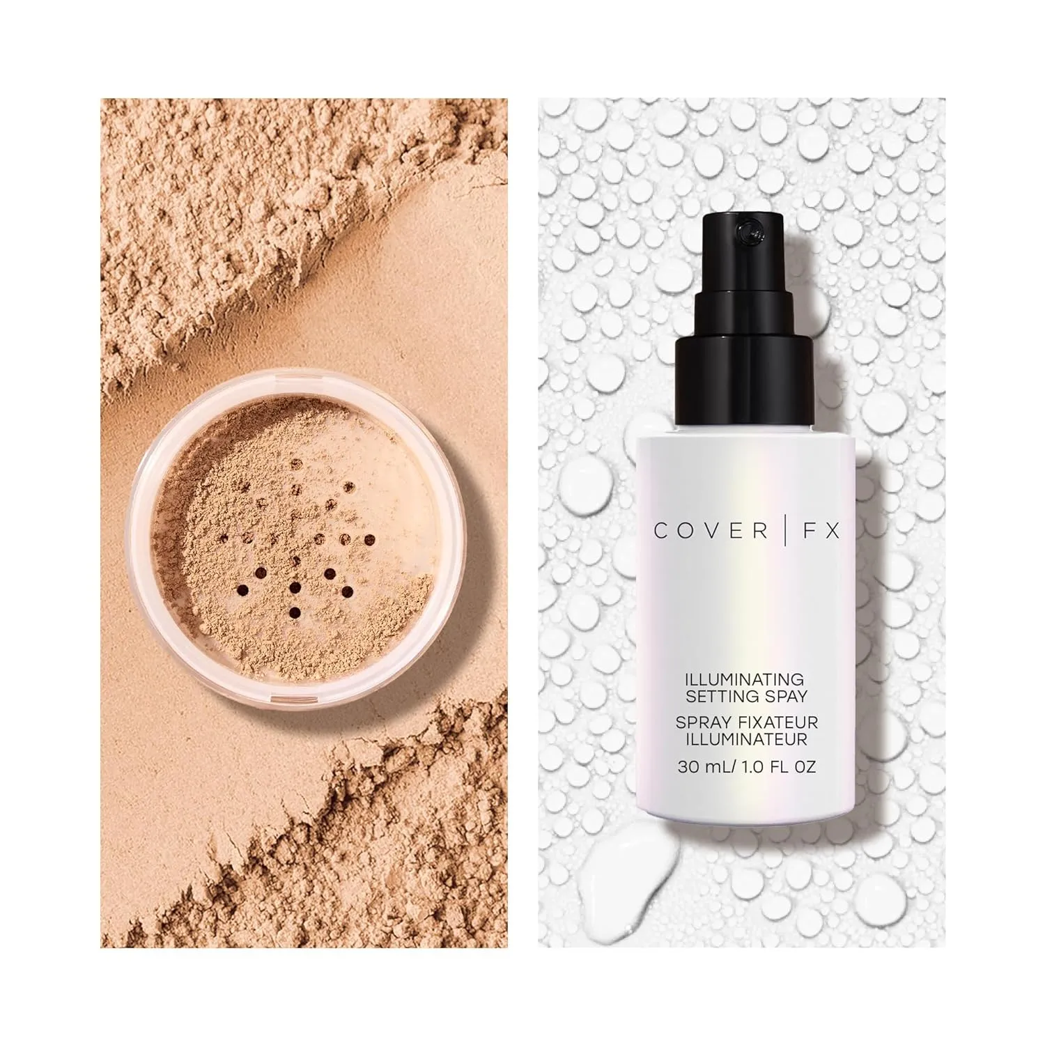 COVER FX Illuminating Setting Powder Duo - Light - Lightweight Finishing Powder - Sets Makeup All-Day