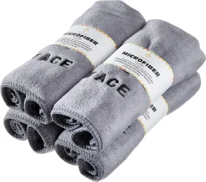 Crafty Cloth Ultra-Soft Microfiber 4-Pack Facial Cleansing and Makeup Remover Towels for Hygienic, Gentle Skin Care | Face and Makeup Eraser | Fast-Dry, Machine Washable | Gray | 12x12