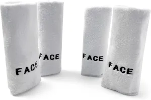 Crafty Cloth Ultra-Soft Microfiber 4-Pack Facial Cleansing and Makeup Remover Towels for Hygienic, Gentle Skin Care | Face and Makeup Eraser | Fast-Dry, Machine Washable | White | 12x12