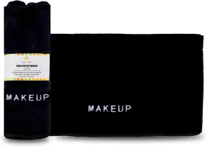 Crafty Cloth Ultra-Soft Microfiber Makeup Remover Cloths | Makeup Eraser Cloth | Microfiber Face Cloth | 4-Pack 12x12 Face Towels for Gentle, Hygienic Makeup Removal | Black | Machine Washable