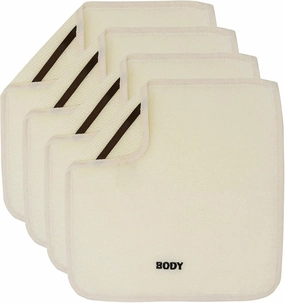 Crafty Cloth 4-Pack Spa Exfoliation Cloths – Dual-Sided Soft & Exfoliating Body Washcloths for Luxurious Scrubbing and Skin Rejuvenation | Personalized Body Care | 12x12 Fast-Dry Towels | Beige