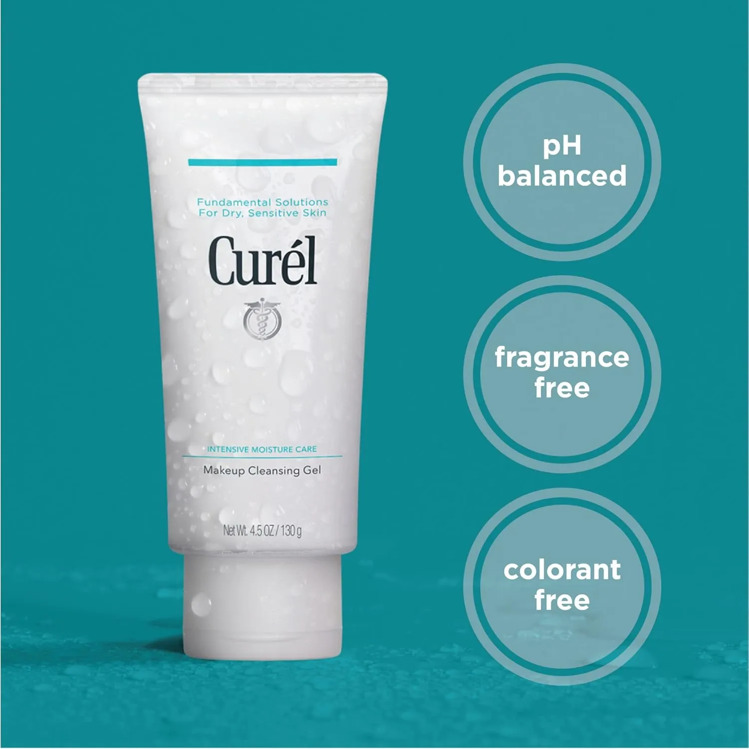 Curel Japanese Skin Care Makeup Cleansing Gel, Waterproof Eye Makeup Remover and Gentle Facial Cleanser for Dry, Sensitive Skin, Step 1 of 2, 4.5 Oz
