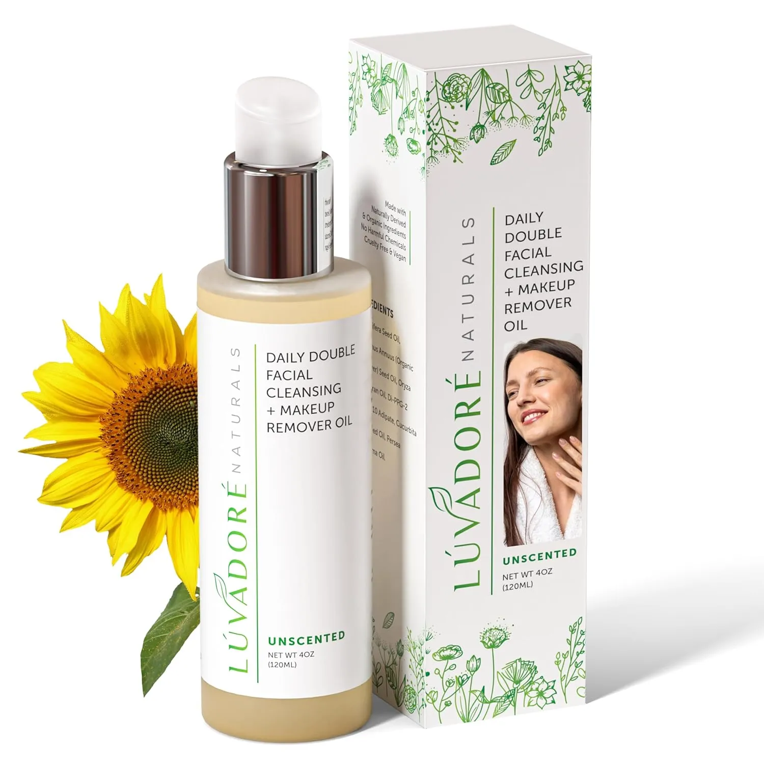 Daily Double Face Wash and Makeup Remover – 2-in-1 Oil Face Cleanser – Hydrating Facial Cleanser with Grapeseed Oil, Avocado, Rice – Removes Makeup Impurities for Smooth Skin