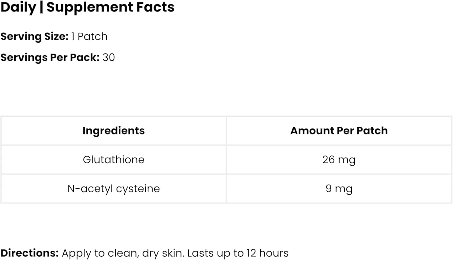 Daily Glutathione & NAC Patch - 30 Topical Patches with Glutathione Plus | Antioxidants and N-Acetyl-Cysteine, Waterproof Transdermal Cleanse Patch for Adults & Kids
