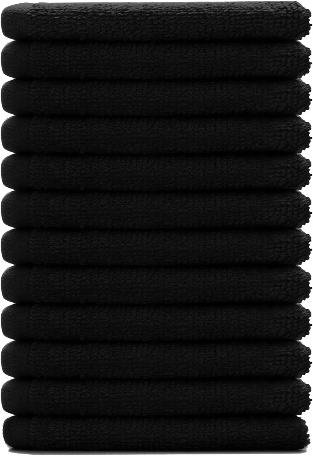 Dan River Washcloths - 12 Pack, 12x12 Inches, 400 GSM, Black, 100% Cotton, Soft & Highly Absorbent Wash Cloths for Face and Body, Perfect for Bathroom, Makeup Removal, and Everyday Use