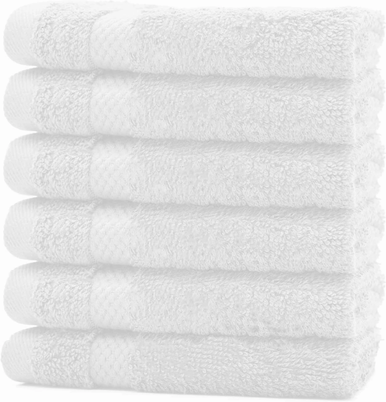 DAN RIVER Premium Wash Cloths for Your Face, 100% Cotton Washcloths 12 Pack, 550 GSM Highly Absorbent Face Towels for Body, Showering, Bathroom, (12x12 in, White)
