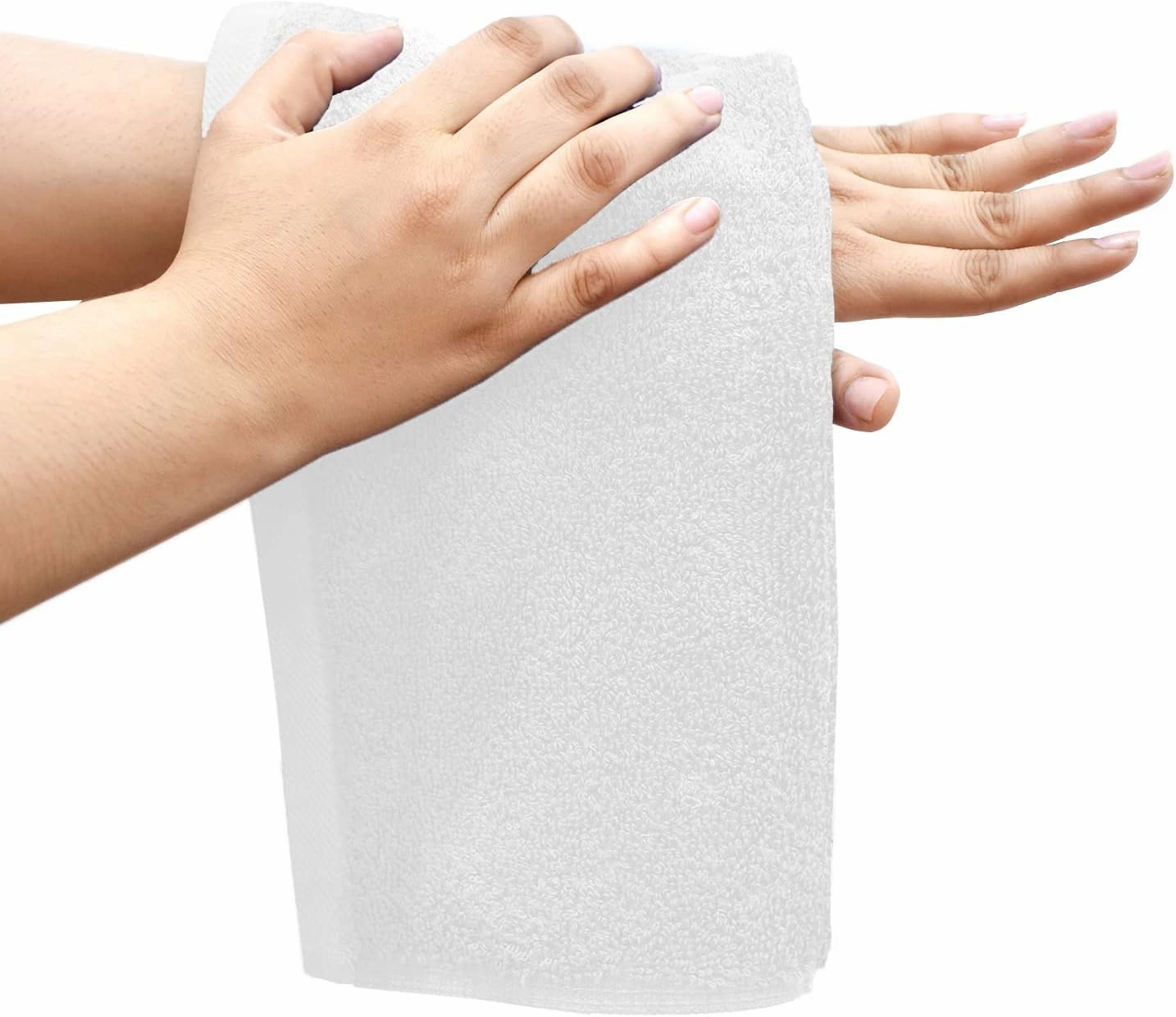 DAN RIVER Premium Wash Cloths for Your Face, 100% Cotton Washcloths 12 Pack, 550 GSM Highly Absorbent Face Towels for Body, Showering, Bathroom, (12x12 in, White)