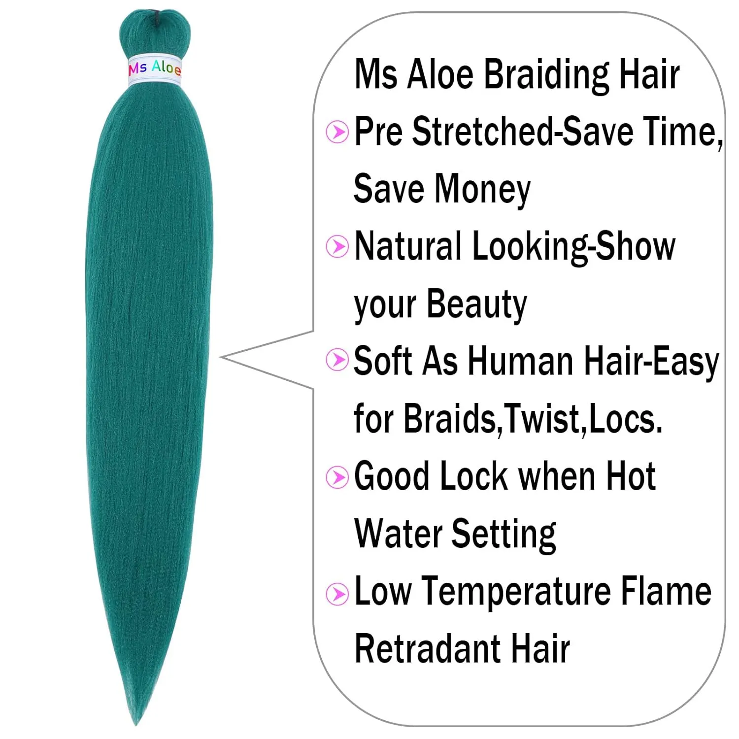 Dark Green Braiding Hair Pre Stretched Braiding Hair Dark Green Braids Hair Knoteless Braiding Hair Prestretched Braiding Hair(Dark Green,6pack)