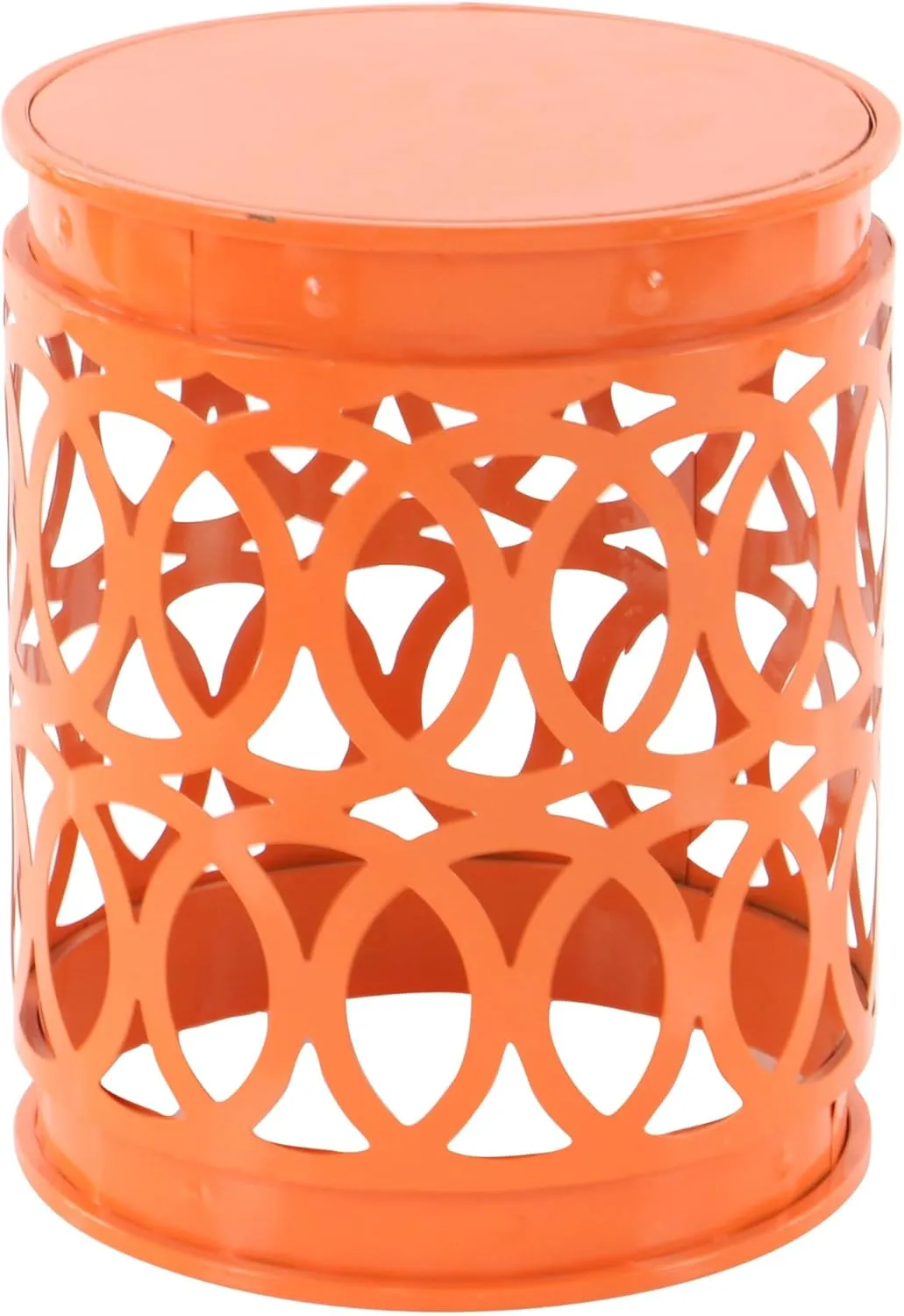 Deco 79 Metal Accent Indoor Outdoor Nesting End Carved Trellis Design, Set of 3 Side Table 22", 18", 15"H, Multi Colored