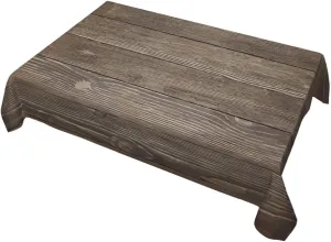 Decorative Rectangle Table Cloths Natural Dark Wooden Vintage Wood Tablecloth Table Cover for Dining/BBQ/Picnic/Coffee Table 52 X 70 Inches