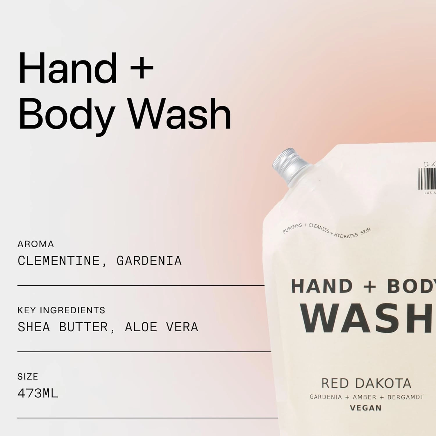 DedCool Hand   Body Wash (Red Dakota, Refill 16 fl oz) Natural Hydrating Body Wash, Liquid Hand & Body Soap, Moisturizing Hand & Body Cleanser, Cruelty-free & Vegan, Non-Toxic, Luxury Fragrance