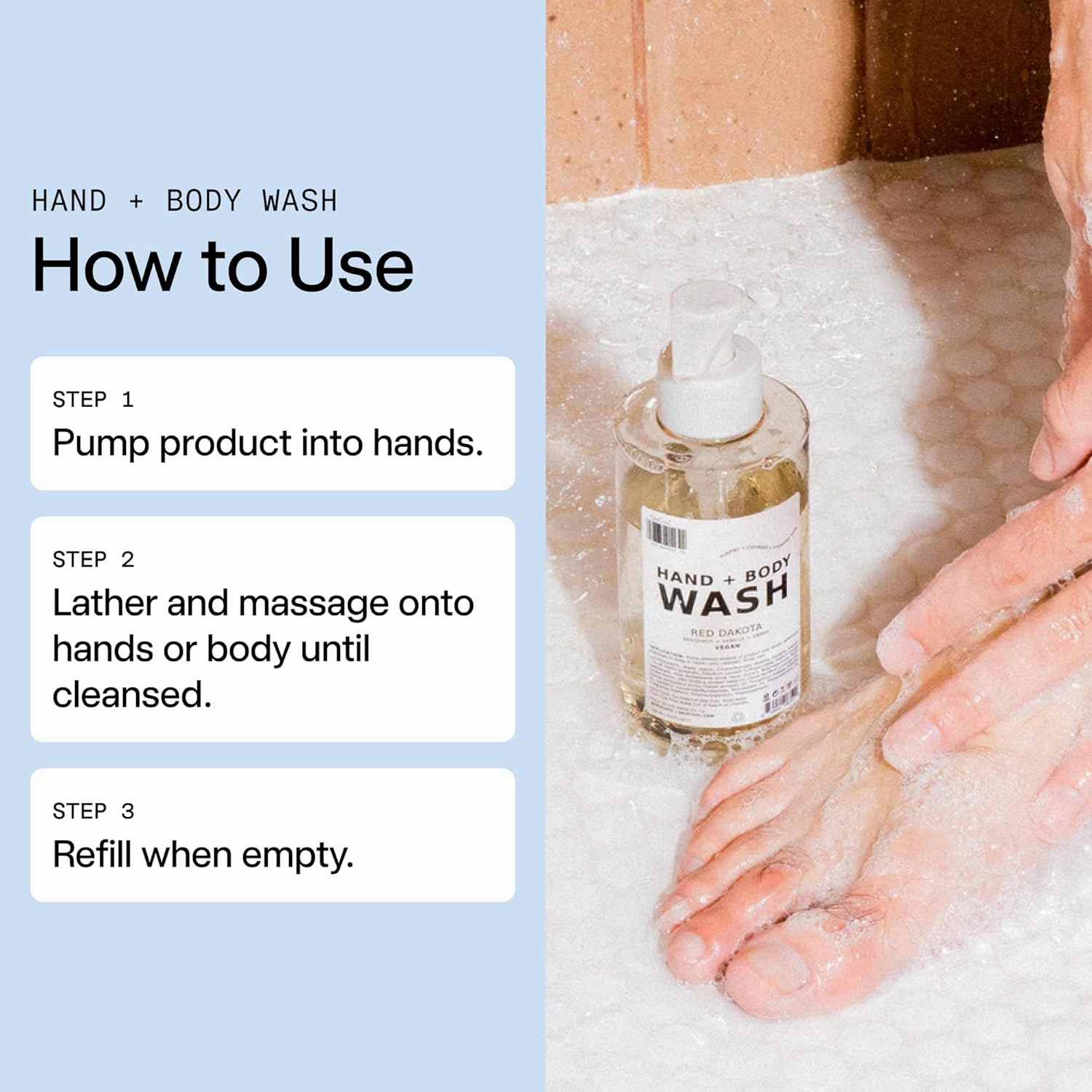 DedCool Hand   Body Wash (Red Dakota, Refill 16 fl oz) Natural Hydrating Body Wash, Liquid Hand & Body Soap, Moisturizing Hand & Body Cleanser, Cruelty-free & Vegan, Non-Toxic, Luxury Fragrance