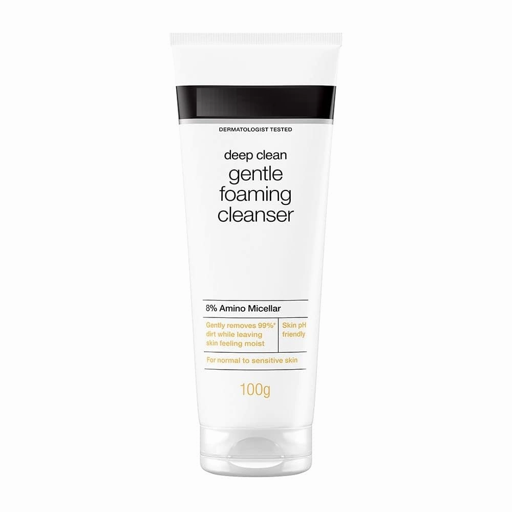 Deep Clean Foaming Cleanser- Advanced Face Wash | Men & Women | Normal to Oily Skin | Gentle Formula | 8% Amino Micellar | Skin pH Friendly | Removes 99% Dirt | Daily Cleansing | 100g