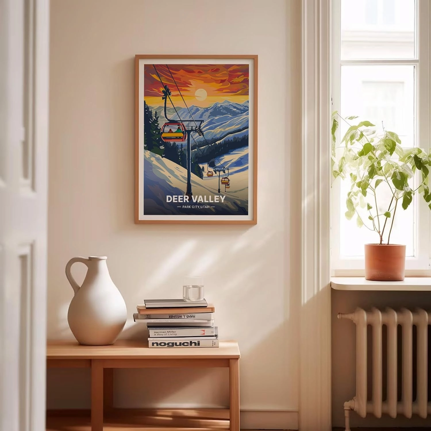 Deer Valley Ski Resort Utah Travel Poster - Retro Ski & Snowboarding Wall Art, Park City Decor
