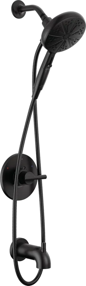 Delta 144749-HS Nicoli Monitor 14 Series Tub and Shower Trim Package with 1.75 GPM Multi Function Hand Shower - Rough-In Valve Included - Matte Black