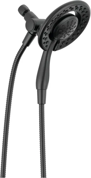 Delta Faucet 4-Spray In2ition 2-in-1 Black Shower Head with Handheld, Touch-Clean Matte Black Shower Head with Hose, Detachable Shower Head, Hand Held Shower Head, Matte Black 75486CBL