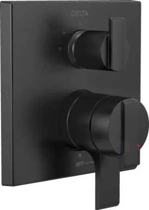 Delta Faucet Ara 17 Series 3-Setting Integrated Diverter Valve Trim Kit, Black Diverter Valve Trim Kit, Shower Trim Kit, Matte Black T27867-BL (Valve Not Included)