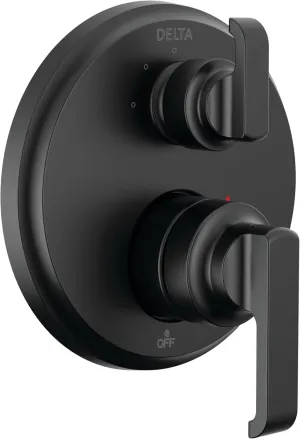 DELTA Faucet Tetra 14 Series Matte Black 3-Setting Integrated Diverter Valve Trim Kit, Black Diverter Valve Trim Kit, Shower Trim Kit, Matte Black T24889-BL (Valve Not Included)