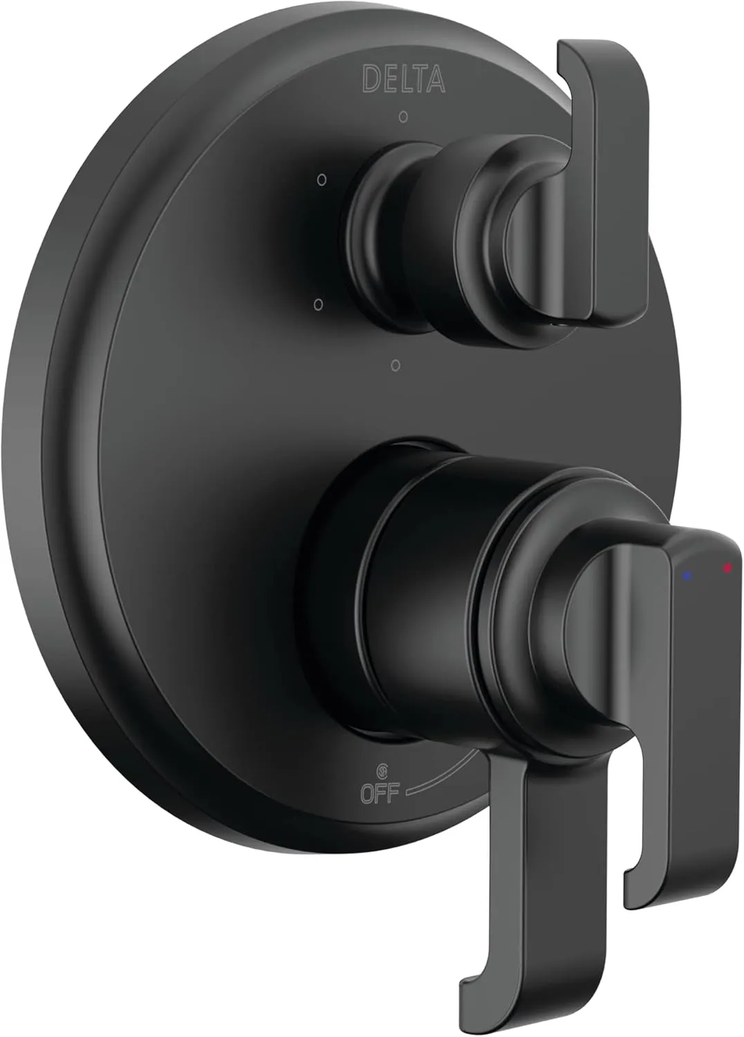 DELTA Faucet Tetra 17 Series Matte Black 6-Setting Integrated Diverter Valve Trim Kit, Black Diverter Valve Trim Kit, Shower Trim Kit, Matte Black T27989-BL (Valve Not Included)