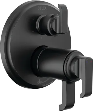 Delta Faucet Tetra 17T Series Matte Black 6-Setting Integrated Diverter Valve Trim Kit, Black Diverter Valve Trim Kit, Shower Trim Kit, Matte Black T27T989-BL (Valve Not Included)