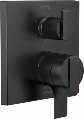 Delta Faucet Ara 17 Series 6-Setting Integrated Diverter Valve Trim Kit, Black Diverter Valve Trim Kit, Shower Trim Kit, Matte Black T27967-BL (Valve Not Included)