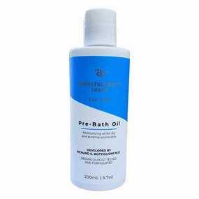 Dermatologist's Choice Pre-Bath Oil, Fragrance-Free Precleansing Treatment For Very Dry, Sensitive, and Eczema-Prone Skin, Supports Healthy Skin Barrier Function