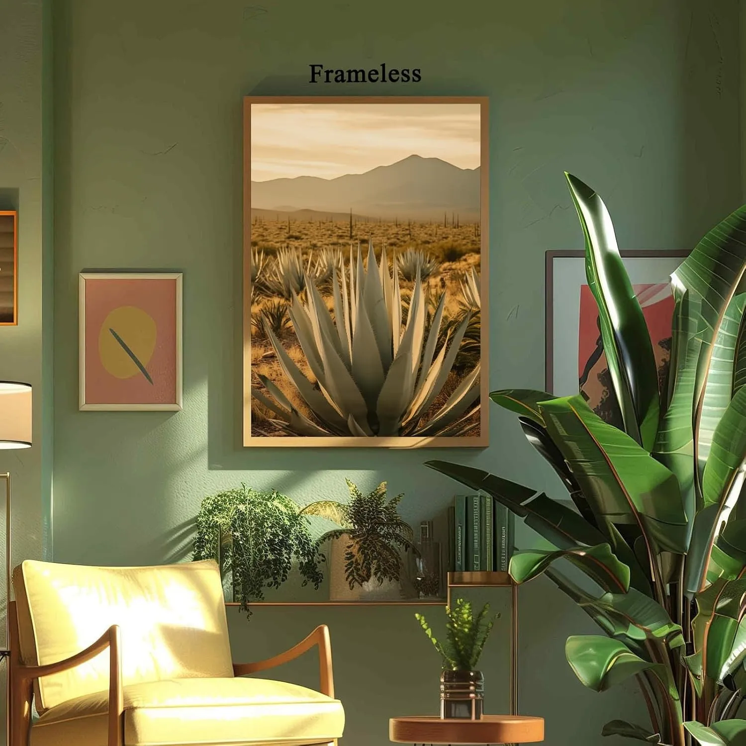 Desert Landscape Wall Art Agave Canvas Art Desert Cactus Pictures Nature Photography Posters Southwest Landscape Paintings Desert Scene Posters Abstract Desert Botanical Art Prints 16x24inch No Frame