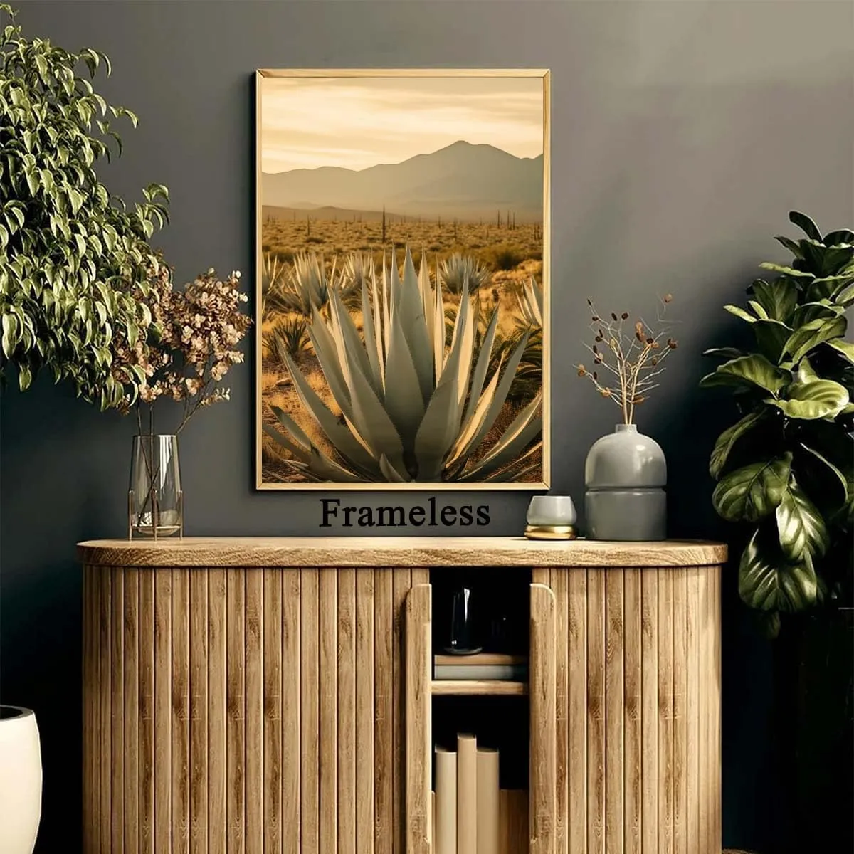 Desert Landscape Wall Art Agave Canvas Art Desert Cactus Pictures Nature Photography Posters Southwest Landscape Paintings Desert Scene Posters Abstract Desert Botanical Art Prints 16x24inch No Frame