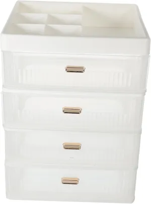 Desktop Storage Organizer Translucent Drawer Makeup Cosmetics Case Storage Cabinet for Easy Access to Beauty Supplies Space Saving Design for Home and Office Use