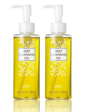DHC Deep Cleansing Oil Medium 2 pack, Facial Cleansing Oil, Makeup Remover, Cleanses without Clogging Pores, Residue-Free, Fragrance and Colorant Free, All Skin Types, 4.1 fl. oz.