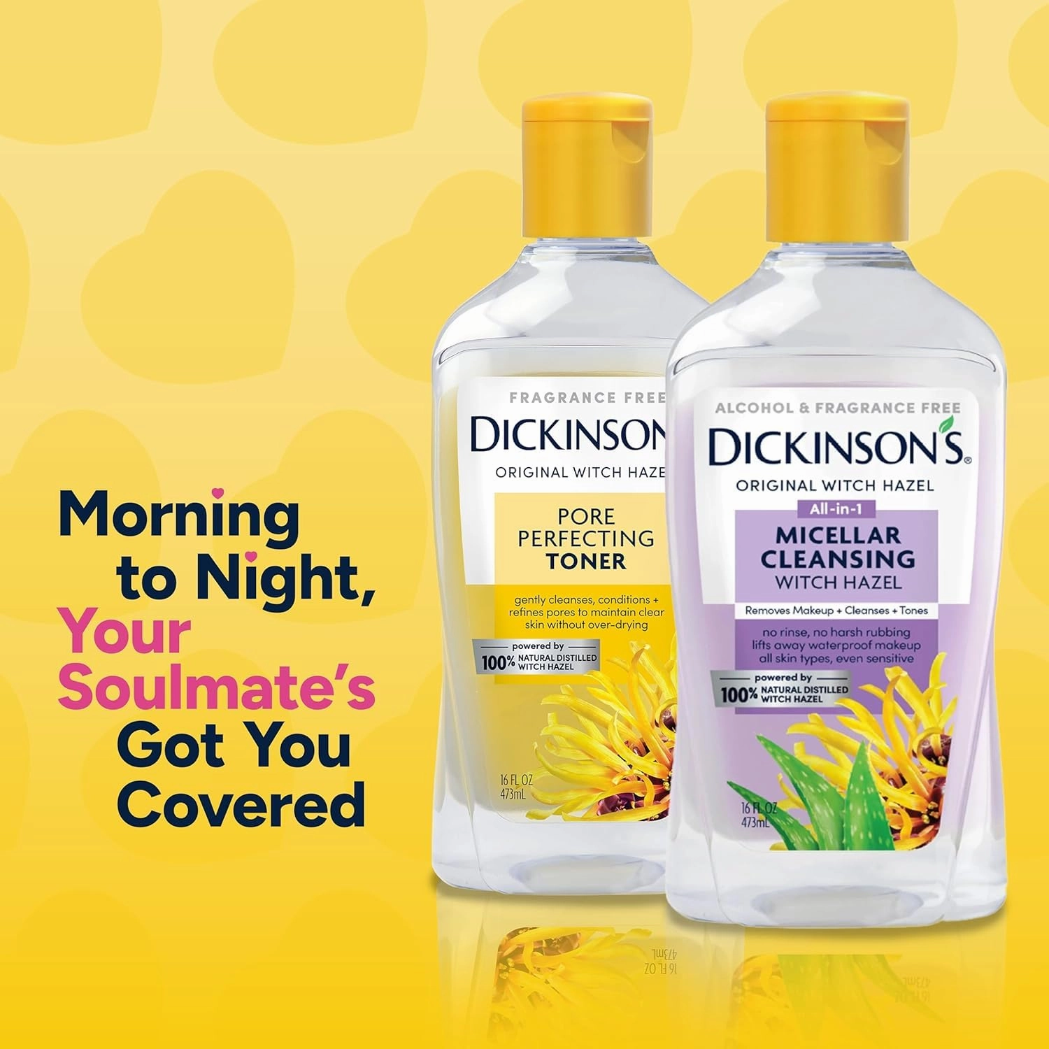 Dickinson's Micellar Cleansing Witch Hazel, An All-in-1 Makeup Remover, Pore Refiner, Skin Cleanser and Toner; Alcohol Free with Aloe, for Sensitive Skin, 8oz