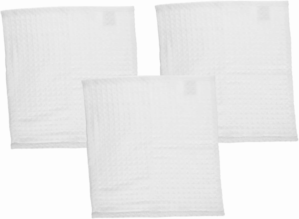 Didiseaon 3pcs Waffle Washcloths Face Body Reusable Makeup Removal Soft Cotton Square Towels Absorbent Ideal for Daily Use