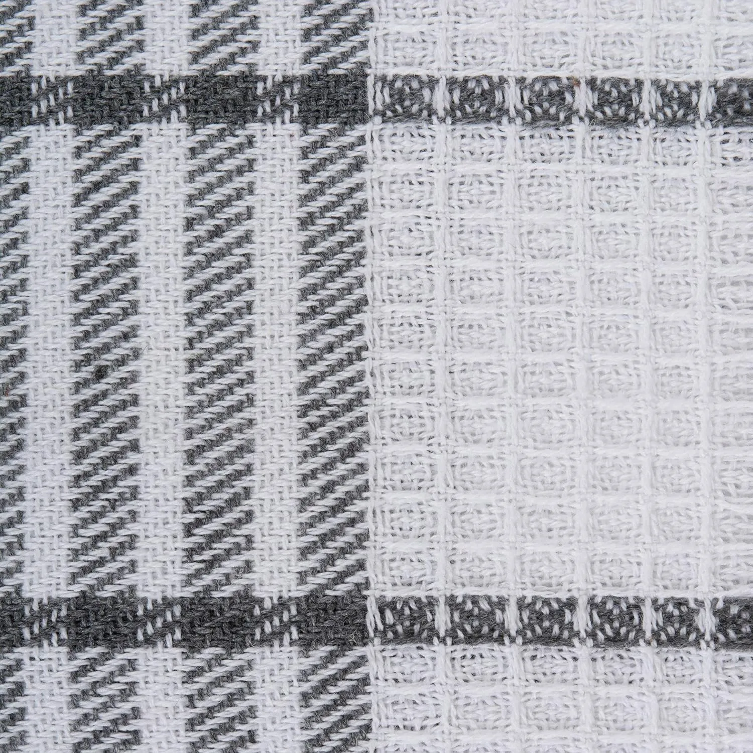 DII Waffle Weave Kitchen Collection, 100% Cotton, Dishcloth Set, Gray 12 Piece
