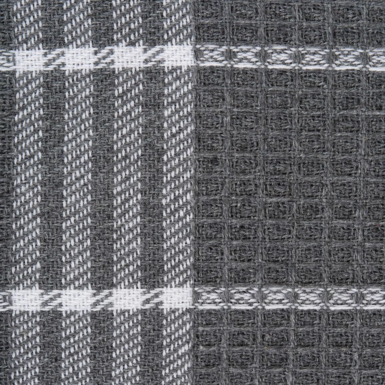 DII Waffle Weave Kitchen Collection, 100% Cotton, Dishcloth Set, Gray 12 Piece