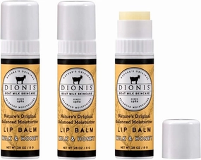 Dionis Goat Milk Lip Balm 3 Piece Set - Milk and Honey