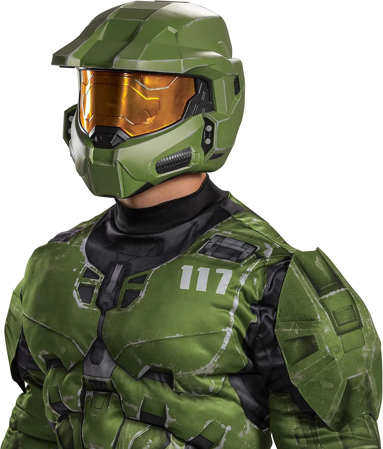 Disguise Men's Halo Master Chief Infinite Full Helmet Costume Accessory, Green & Yellow, Adult Size