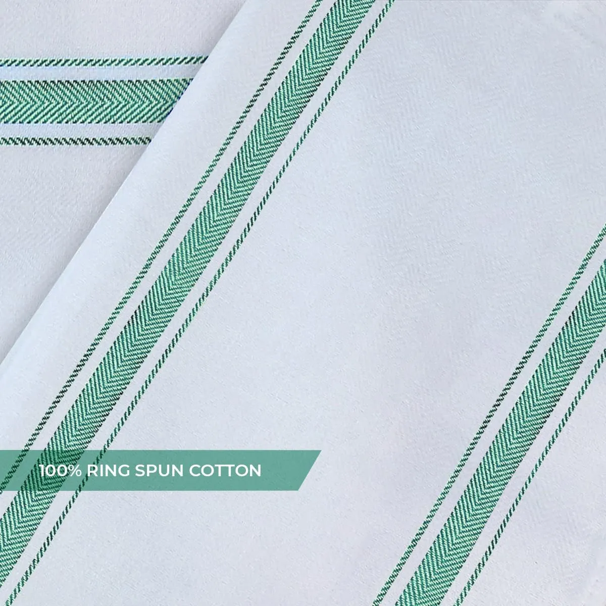 Dish Towels Set (Value Pack of 15) Size 15x25 Inch, 100% Cotton Soft & Absorbent Linen Kitchen Towels, Tea Towels, Reusable Cleaning Cloths for Household Cleaning (Green)